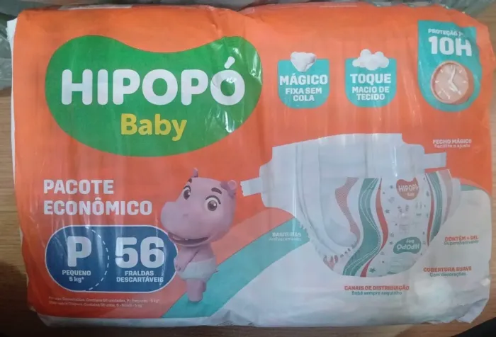 Fralda Hipopó P 56 unidades (fechado)