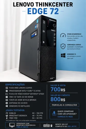 COMPUTADOR CORPORATIVO LENOVO THINKCENTER EDGE 72 ZEUS TECH