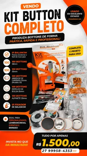 Usado - Kit Button Completo para Fabricação de Bottons