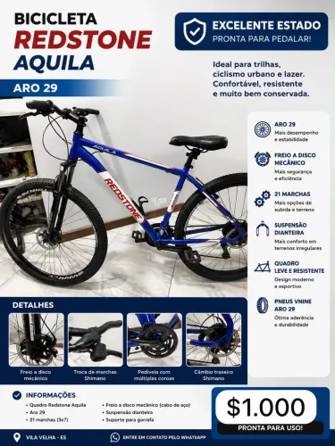 Bicicleta Redstone Aro 29 Aquila - Excelente estado