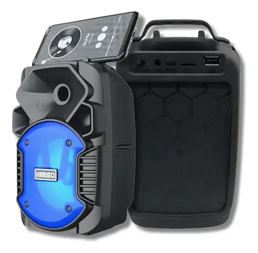 Caixinha de Som Recarregável Bluetooth Usb Cartão Sd Mp3 Cor Azul