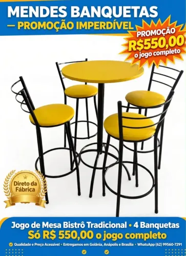 Mesa bistrô qualidade premium
