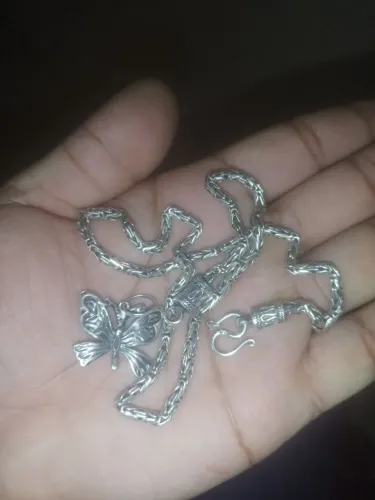 Prata de Bali pescoço com pijent borboleta 0,5mm