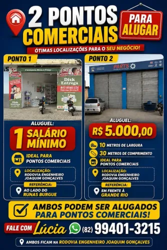 ALUGA-SE PONTOS COMERCIAIS