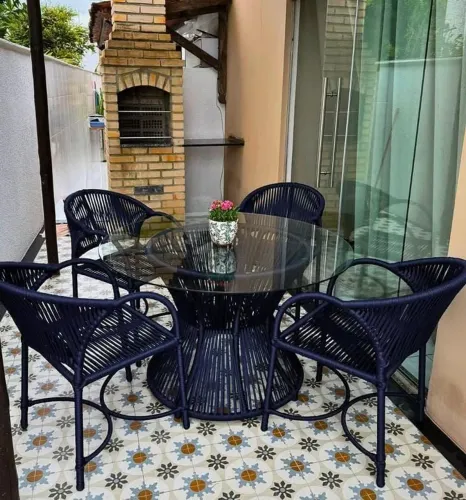 Conjunto de terraço em corda nautica