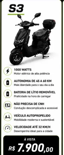 Vendo scooter elétrica nova