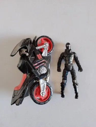 Boneco GI Joe Snake Eyes com Moto escala 3,75