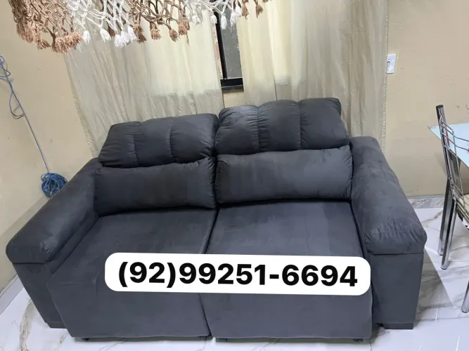 sofa tres lugares retratil reclinavel
