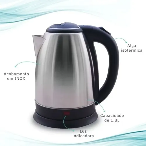 Chaleira Elétrica Automática 2 Litros 110v ou 220v - Base 360°