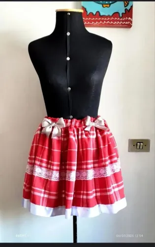 Saia flanela laranjada 