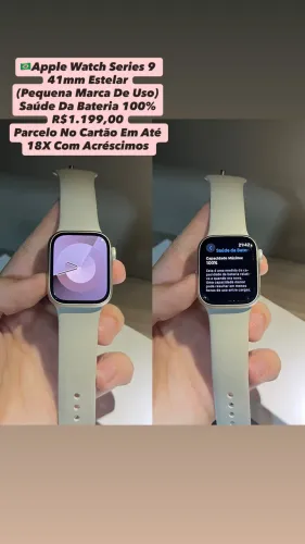 Apple Watch Series 9 41mm Estelar - Contém Pequenas Marcas De Uso (Usado)
