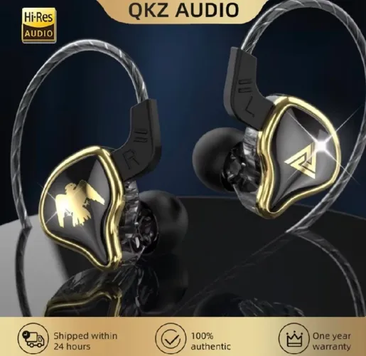 Original Qkz Ak6 Ares Headphones 1DD Dynamic para Música e Esportes com Microfone