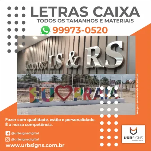 Fachada em ACM - Letras em alto relevo(inox, pvc, acrilico, aço pintada)