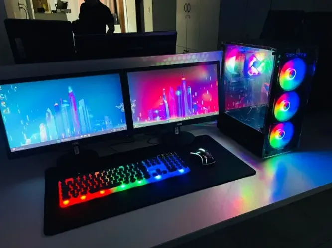 PC Gamer RYZEN Completo + 2 Monitores