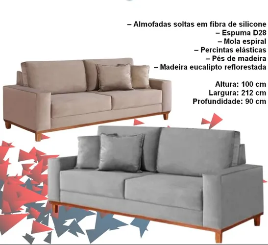 Escritório Sala sofá 3 lugares