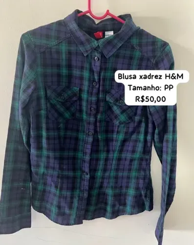 Camisa xadrez Feminina PP