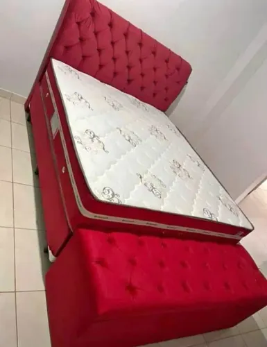 Cama Box Casal com Cabeceira e Baú - Luxo e Conforto!