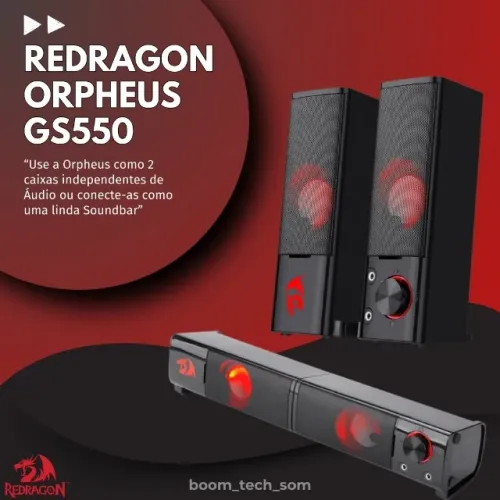 Caixa de Som Redragon Orpheus | Garantia | Design Versátil | Pronta Entrega
