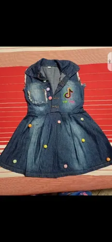 Vestido Jeans Infantil TikTok - Novo! - P pra hoje