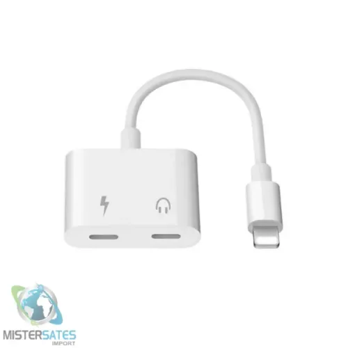 Cabo Adaptador de Áudio  Carregador  Fone de Ouvido 2 em 1 para iPhone - COD 955