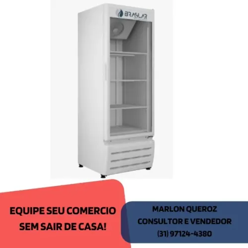 Freezer Vertical Dupla Ação 500 Litros Porta de Vidro Branco Braslar 220v