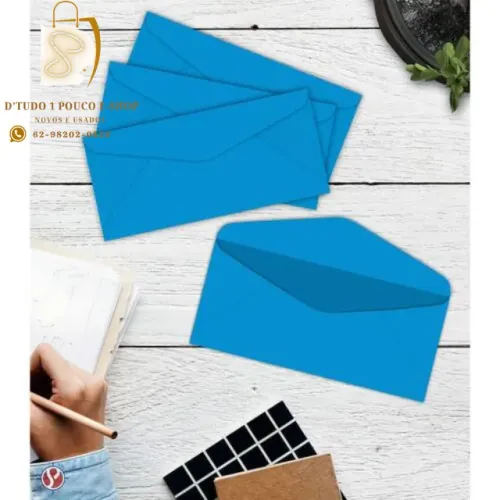 KIT COM 10 UNIDADES DE Envelopes S, impressão superfina, azul brilhante, 