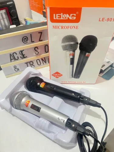 Microfone duplo com  fio