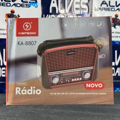 Rádio Com Bluetooth e lanterna estilo retrô AM/FM