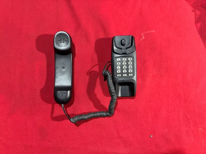 Telefone fixo de mesa ou parede preto teleji