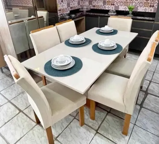 Mesa de jantar 6 cadeiras 160x80 Sem vidro R$ 1.399,99 a vista 