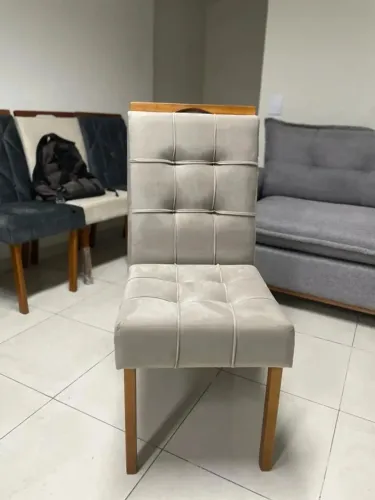 Kit Cadeiras Giulia Estofadas Tecido Veludo Boareto