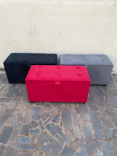 Baús organizadores estofados em diversas cores
