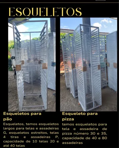 Esqueletos para pão e pizza