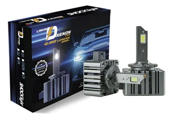 Kit Lâmpada Led Para Xenon De Fabrica Shocklight D1s 10000lm