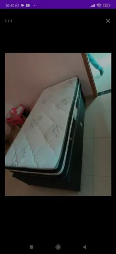 Cama solteiro box e colchão molas ensacadas