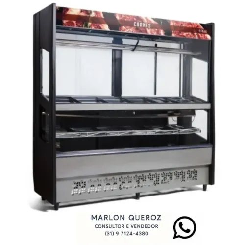 Balcão De Carne Vertical 2,00M Preto Polar 220v