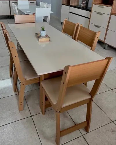 Mesa de Jantar Milano com 6 Cadeiras- Produto Novo Entrega Rápida