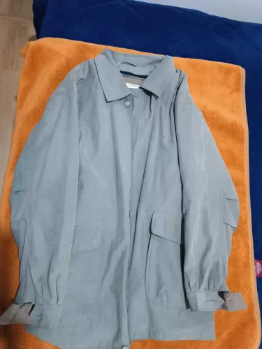 Casaco Jaqueta em Suede masculina Cinza Claro