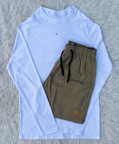 Kit Camisa Longa e Short Sarja 
