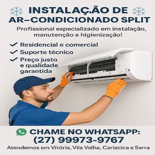 Instalação de Ar Condicionado SPLIT - Com Garantia - Parcelo no Cartão