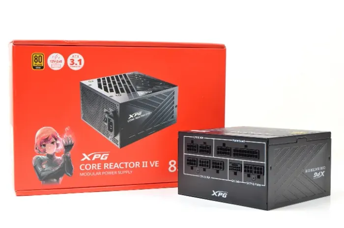 Fonte XPG Core Reactor II  VE 850 Watts, 80 Plus Gold, Modular, PFC Ativo, Nova, Lacrada