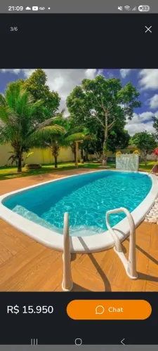 Piscina de Fibra Italiana Branca 6x3x1,40 nova, completa e instalada