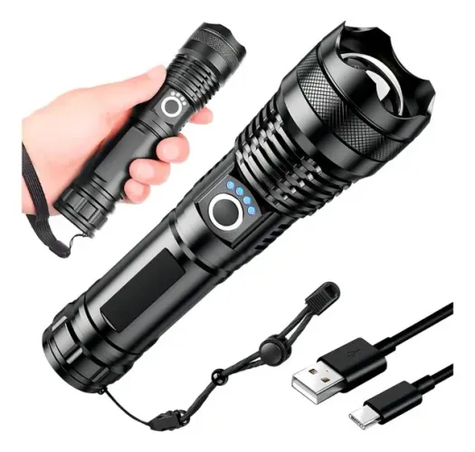 Lanterna Tática Militar LED Recarregável Alta Intensidade T9