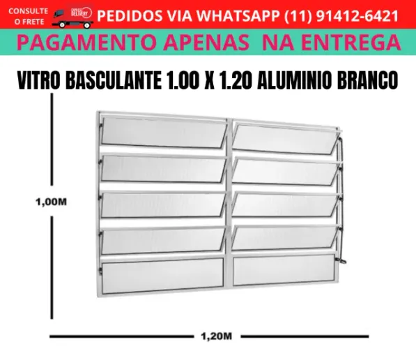 basculante em aluminio branco completo com vidros-l