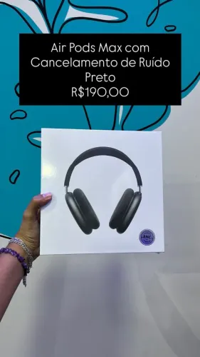 Air Pods Max com Redução de Ruído / Preto / R$ 190,00