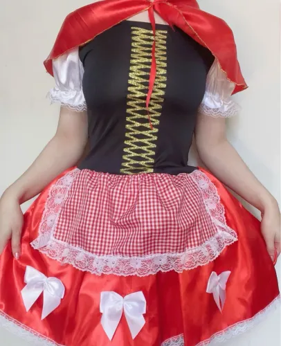 fantasia de halloween e carnaval chapeuzinho vermelho infanto-juvenil 14 anos