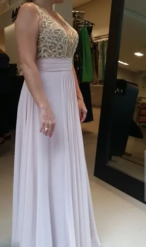Vestido Longo de Festa Rosé Luxo