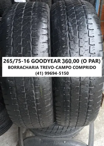 02 pneus 265/75/16 Goodyear Wrangler por 360,00