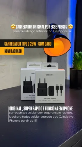 Carregador Original Tipo C 25W Samsung + Cabo - Pronta Entrega