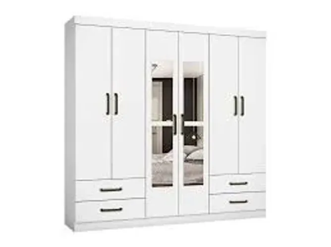 Guarda Roupa Hércules c/ Espelho Carioca Branco - Entrega Rápida!